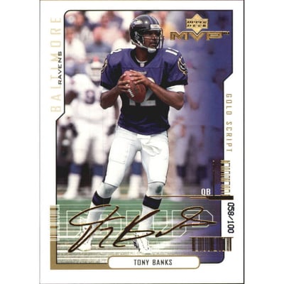 2000 Upper Deck MVP Gold Script #16 Tony Banks