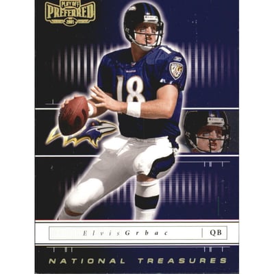 2001 Playoff Preferred National Treasures Gold #1 Elvis Grbac