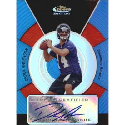 2005 Finest Blue Refractors #167 Derek Anderson AU