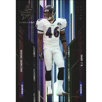 2005 Leaf Rookies and Stars Longevity Black #194 B.J. Ward