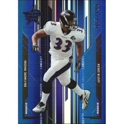 2005 Leaf Rookies and Stars Longevity Sapphire #166 Justin Green