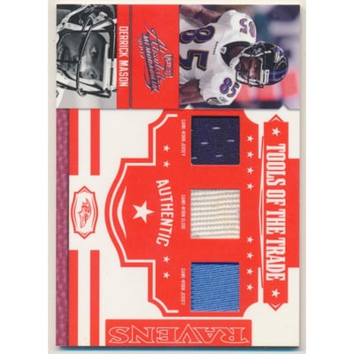 2007 Absolute Memorabilia Tools of the Trade Material Triple Red #53 Derrick Mason