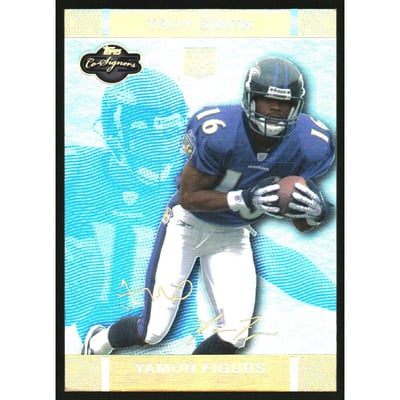 2007 Topps Co-Signers Changing Faces Hologold Blue #81A Yamon Figurs/Troy Smith