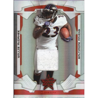 2008 Leaf Rookies and Stars Longevity Materials Ruby #7 Willis McGahee/350