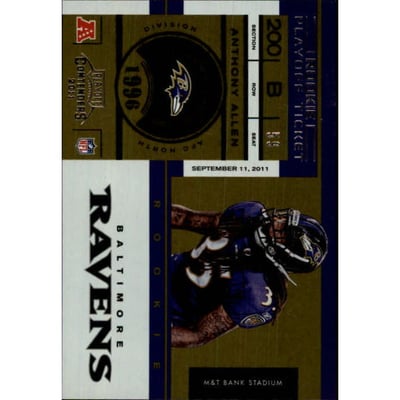 2011 Playoff Contenders Playoff Ticket #110 Anthony Allen