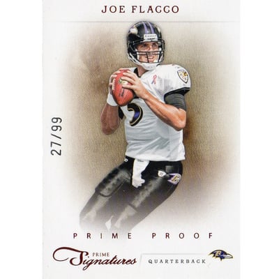 2011 Prime Signatures Prime Proof Red #95 Joe Flacco