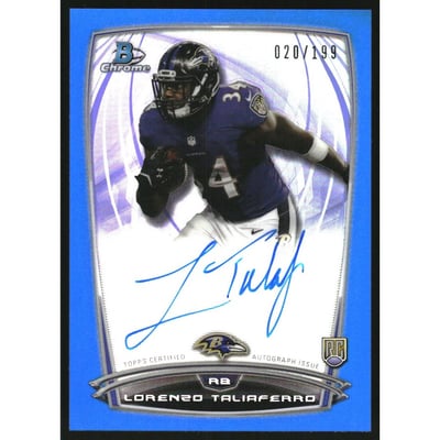 2014 Bowman Chrome Rookie Autographs Blue Refractors #RCRALTA Lorenzo Taliaferro