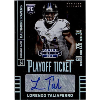 2014 Panini Contenders Playoff Ticket #154A Lorenzo Taliaferro AU