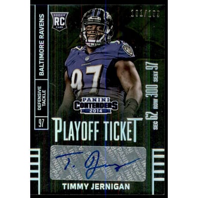 2014 Panini Contenders Playoff Ticket #180A Timmy Jernigan AU