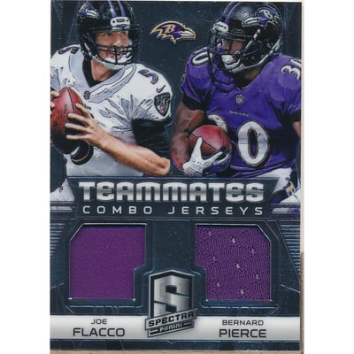 2014 Panini Spectra Teammates Combo Jerseys #16 Bernard Pierce/Joe Flacco/99