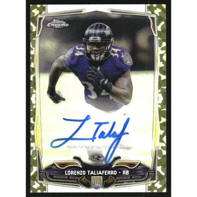 2014 Topps Chrome Mini Rookie Autographs Camo Refractors #221 Lorenzo Taliaferro