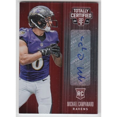 2014 Totally Certified Rookie Signatures Platinum Red #107 Michael Campanaro