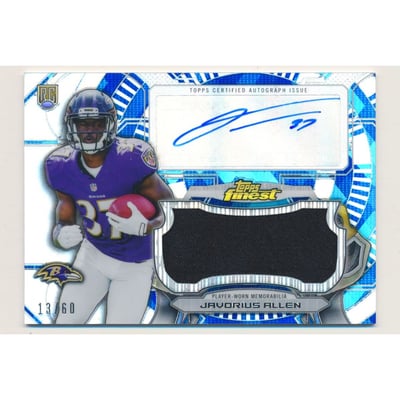 2015 Finest Jumbo Jersey Autographs Diamond Refractors #AJRRJAL Javorius Allen
