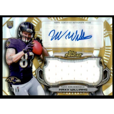 2015 Finest Jumbo Jersey Autographs Gold Refractors #AJRRMW Maxx Williams