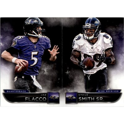 2015 Panini Playbook Platinum #28 Joe Flacco/Steve Smith
