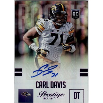 2015 Prestige Rookie Autographs Purple #216 Carl Davis/100