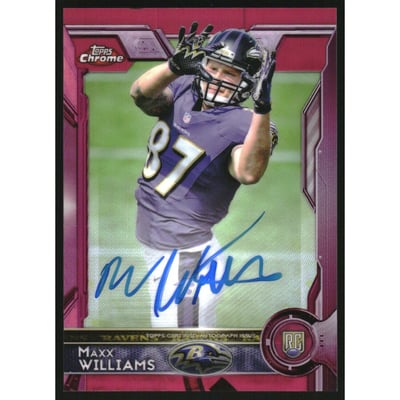2015 Topps Chrome Rookie Autographs Pink Refractors #165 Maxx Williams