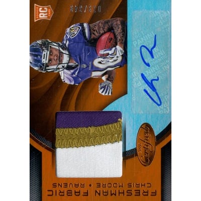 2016 Certified Mirror Orange #223 Chris Moore/349 JSY AU