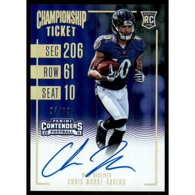 2016 Panini Contenders Championship Ticket #334 Chris Moore AU/99