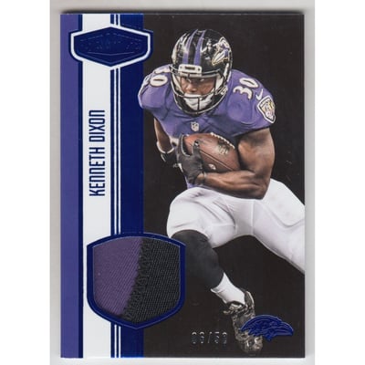 2016 Panini Plates and Patches Rookie Patches Blue #24 Kenneth Dixon