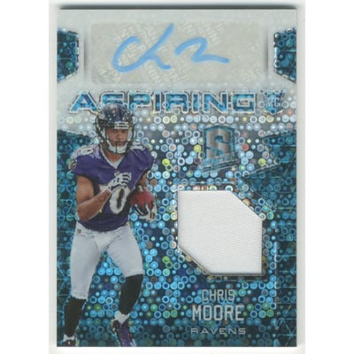 2016 Panini Spectra Aspiring Patch Autographs Neon Blue #12 Chris Moore/60