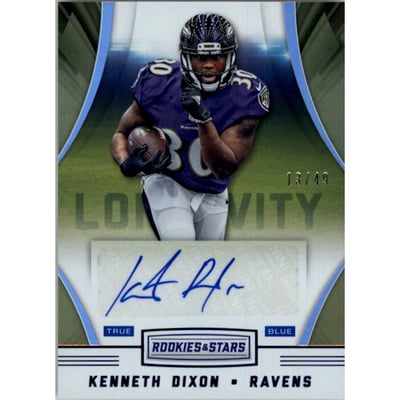 2016 Rookies and Stars Rookie Longevity Signatures True Blue #73 Kenneth Dixon
