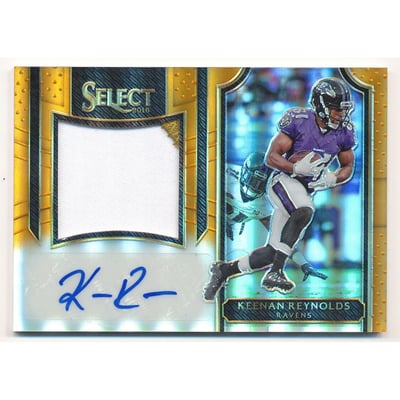 2016 Select Jumbo Rookie Signature Swatches Prizm Orange #JSKR Keenan Reynolds/49