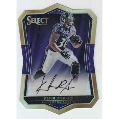 2016 Select Rookie Die Cut Autographs Prizm #24 Kenneth Dixon/99
