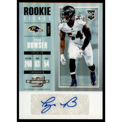 2017 Panini Contenders Optic #198 Tyus Bowser AU RC