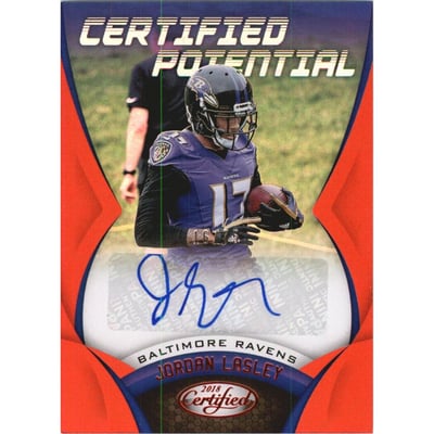 2018 Certified Potential Signatures Mirror Red #19 Jordan Lasley