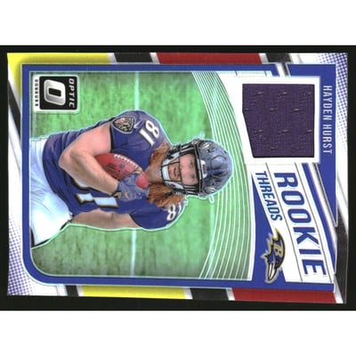 2018 Donruss Optic Rookie Threads Red and Yellow #34 Hayden Hurst