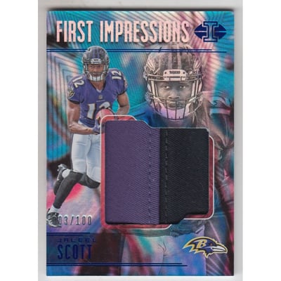 2018 Panini Illusions First Impressions Memorabilia Blue #15 Jaleel Scott