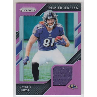 2018 Panini Prizm Prizm Premier Jerseys Pink #8 Hayden Hurst