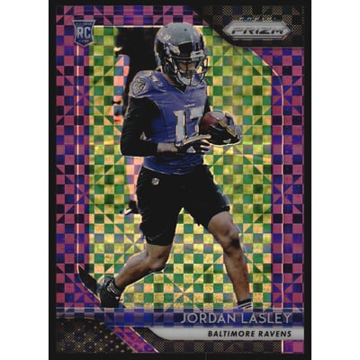 2018 Panini Prizm Prizms Purple Power #281 Jordan Lasley