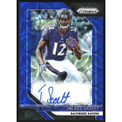2018 Panini Prizm Rookie Autographs Prizms Blue Scope #35 Jaleel Scott/99