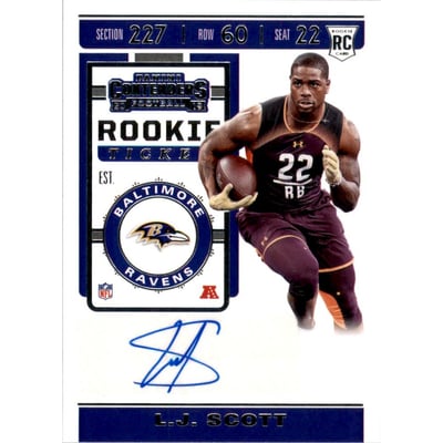 2019 Panini Contenders #177 L.J. Scott AU RC