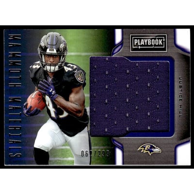 2019 Panini Playbook Mammoth Materials #27 Justice Hill