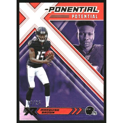 2019 Panini XR X-Ponential Potential Orange #7 Marquise Brown