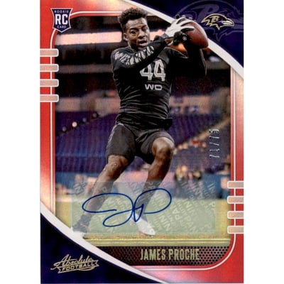 2020 Absolute Signature Rookies Spectrum Red #148 James Proche/75