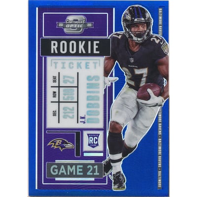 2020 Panini Contenders Optic Blue #74 J.K. Dobbins