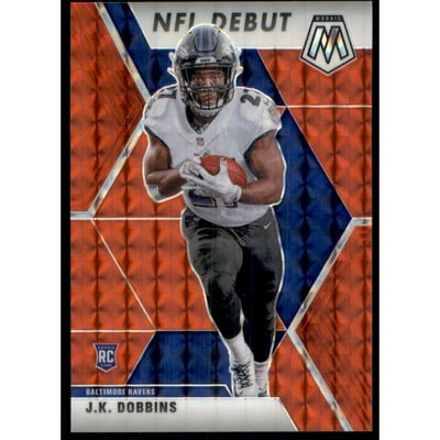 2020 Panini Mosaic Mosaic Choice Fusion Red #275 J.K. Dobbins DEB