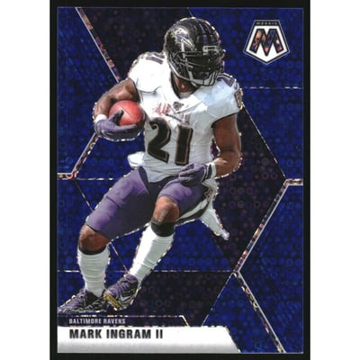 2020 Panini Mosaic Mosaic No Huddle Blue #20 Mark Ingram II
