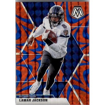 2020 Panini Mosaic Mosaic Reactive Blue #19 Lamar Jackson