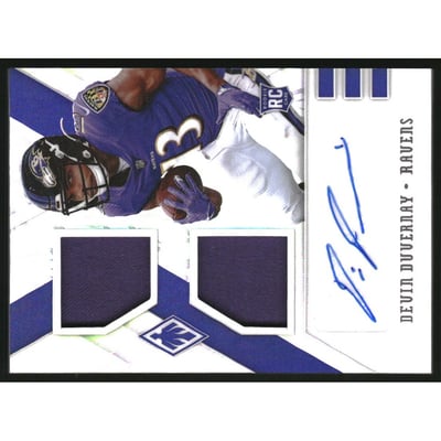 2020 Panini Phoenix Rookie Premiere Dual Jersey Autographs #23 Devin Duvernay/149