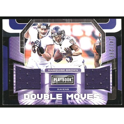 2020 Panini Playbook Double Moves Jerseys #9 Marquise Brown