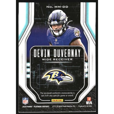 2020 Panini Playbook Mammoth Materials Gold #32 Devin Duvernay