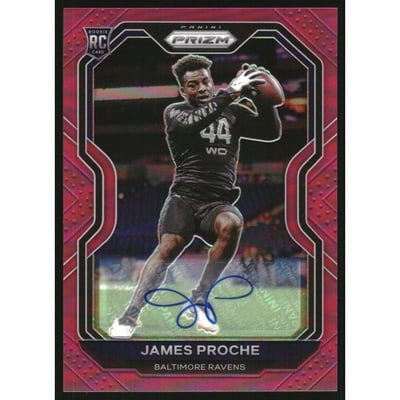 2020 Panini Prizm Rookie Autographs Prizms Pink #382 James Proche