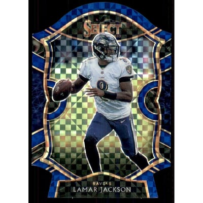 2020 Select Prizm Blue Die Cut #3 Lamar Jackson