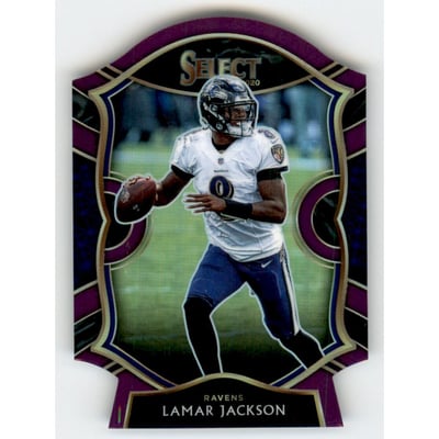 2020 Select Prizm Purple Die Cut #3 Lamar Jackson