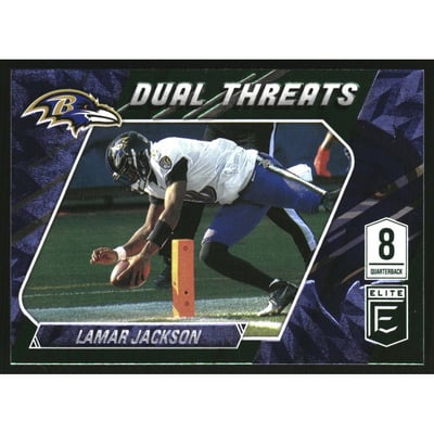 2021 Elite Dual Threats Green #10 Lamar Jackson